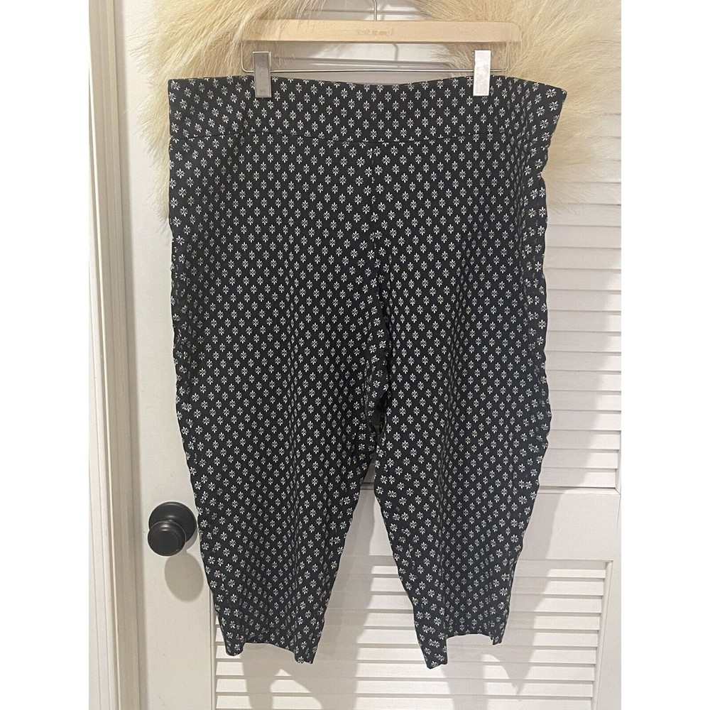 ALEX + OLIVIA Women's Plus Size 22W Black Capri Work Career Dress print Pants
